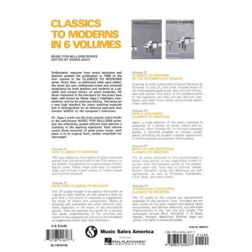 Intermediate Grades Classics to Moderns