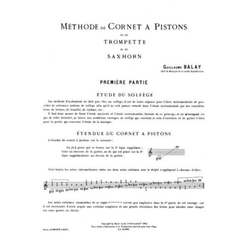 Balay, Guillaume - Méthode complète de cornet à pistons, Vol. 1