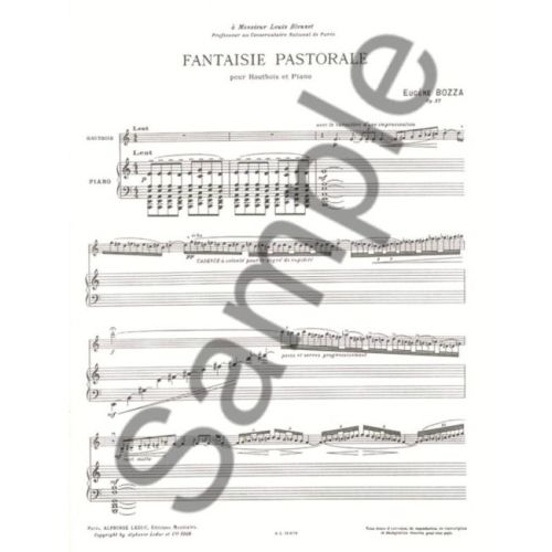 Bozza, Eugène - Fantaisie Pastorale pour Hautbois et Piano