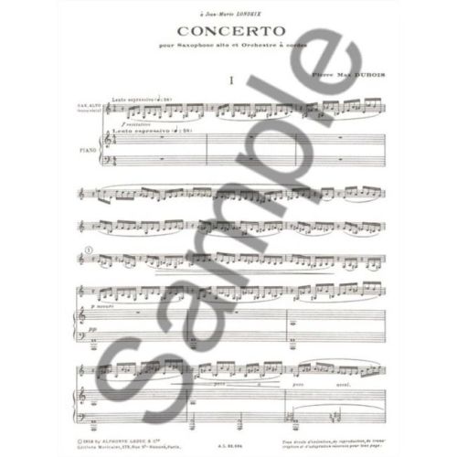 Dubois, Pierre-Max - Concerto For Alto Saxophone And String Orchestra