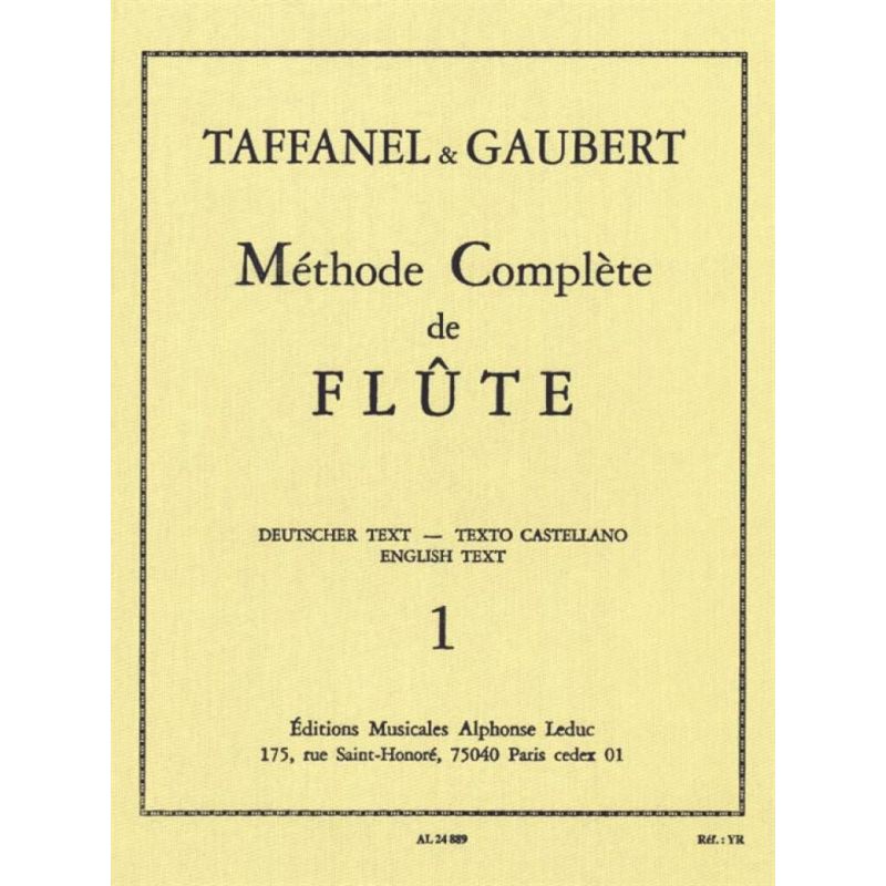 Taffanel, Paul - Méthode Complète de Flûte - VOL. 1