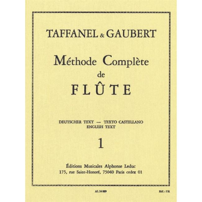 Taffanel, Paul - Méthode Complète de Flûte - VOL. 1