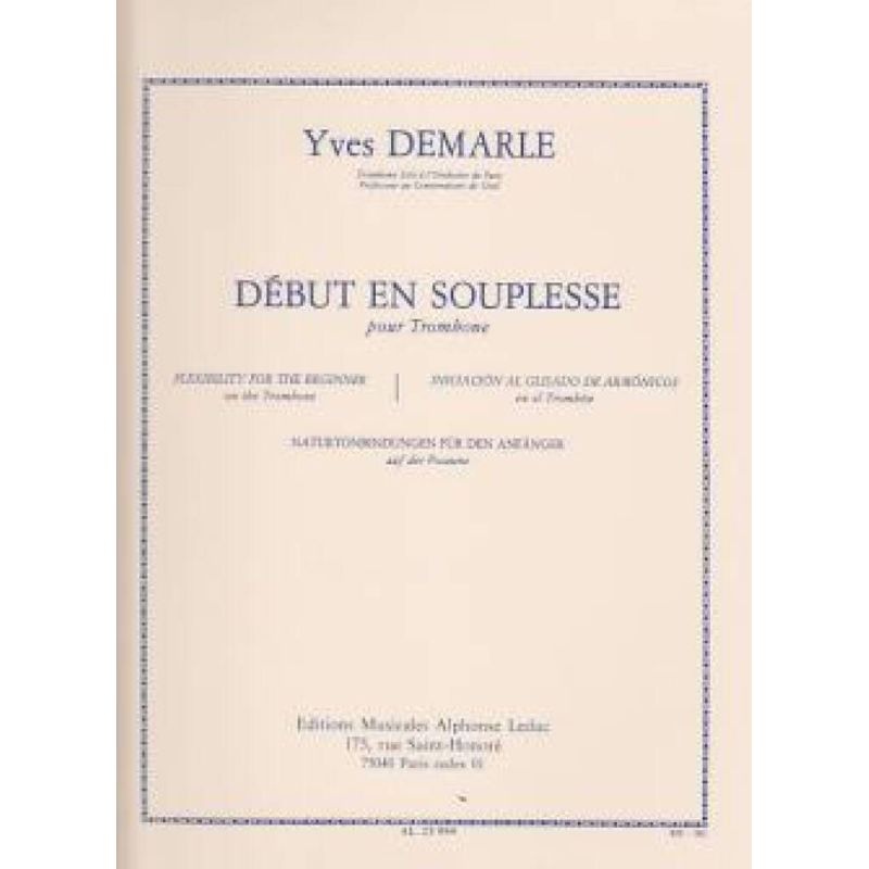 Demarle, Yves - Début En Souplesse