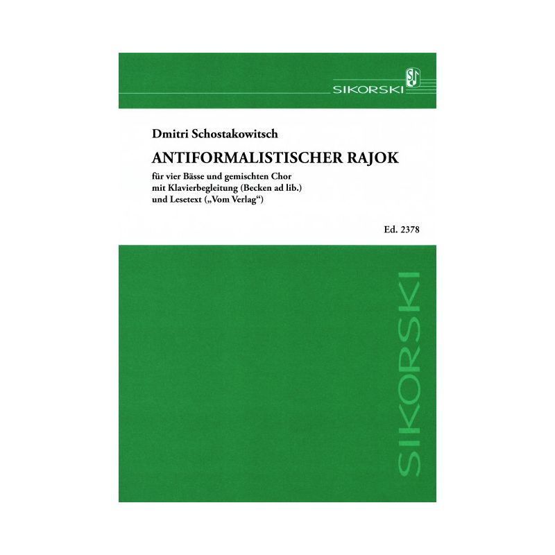 Shostakovich, Dmitri - Anti-Formalist Rajok
