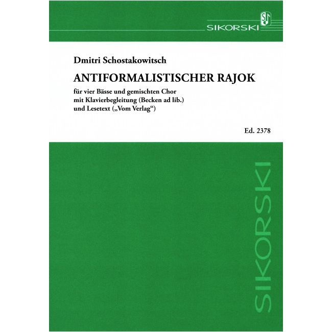 Shostakovich, Dmitri - Anti-Formalist Rajok