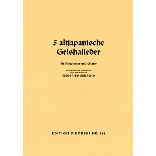 5 altjapanische Geishalieder