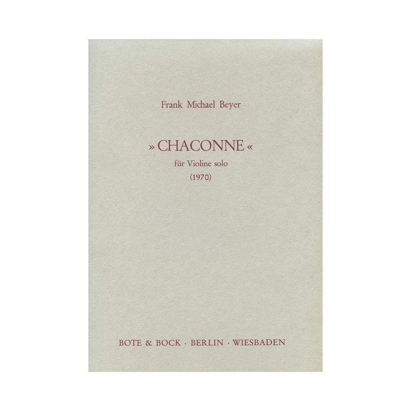 Beyer, Frank Michael - Chaconne