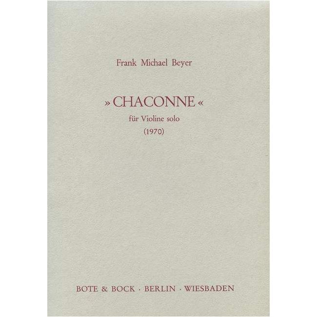 Beyer, Frank Michael - Chaconne