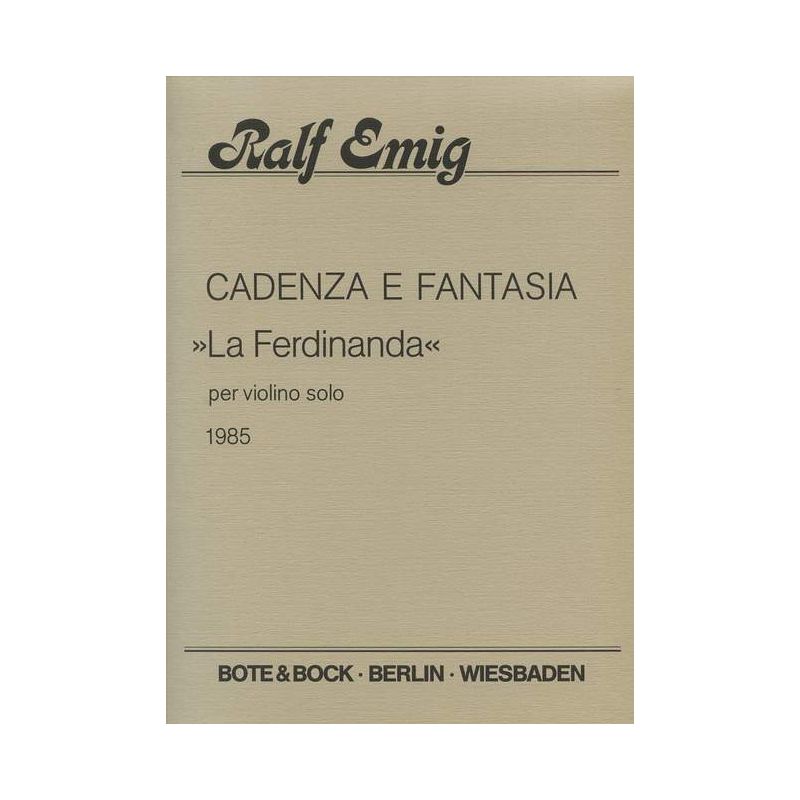 Emig, Ralf - Cadenza and Fantasia
