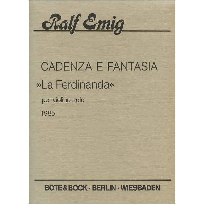 Emig, Ralf - Cadenza and Fantasia
