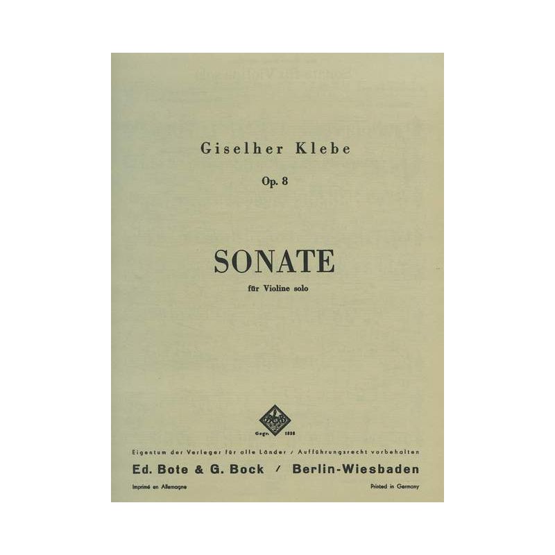 Klebe, Giselher - Sonata No. 1 op. 8