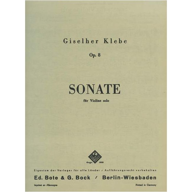 Klebe, Giselher - Sonata No. 1 op. 8