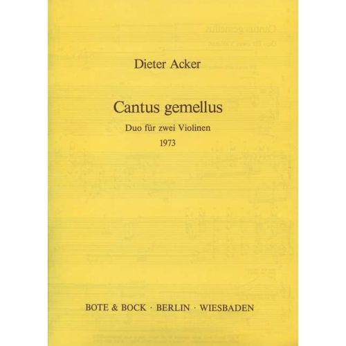 Acker, Dieter - Cantus...