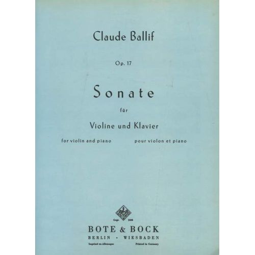 Ballif, Claude - Sonata op. 17