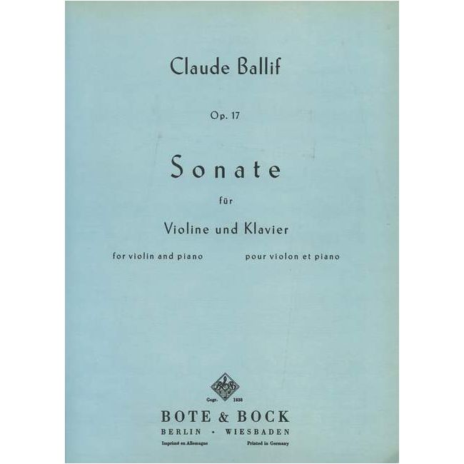 Ballif, Claude - Sonata op. 17