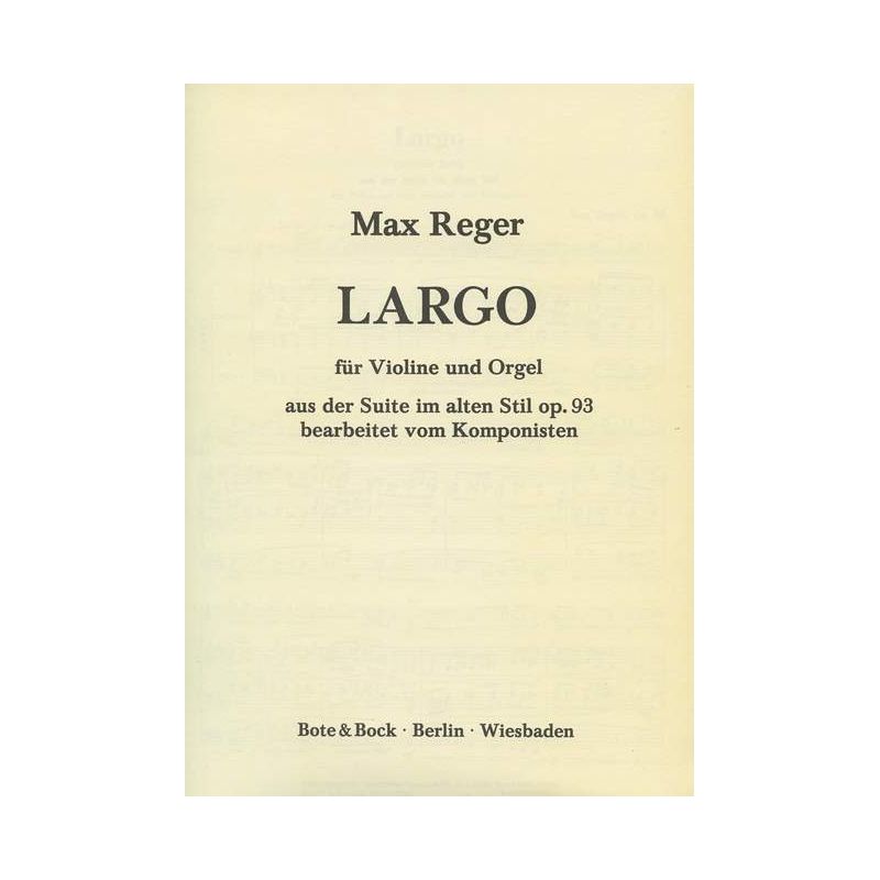 Reger, Max - Suite in the old style op. 93/2