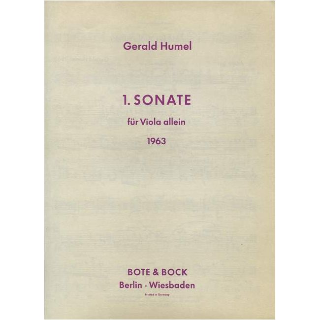 Humel, Gerald - Sonata No. 1