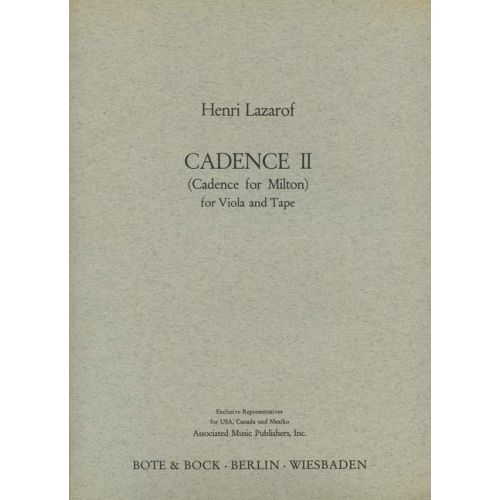 Lazarof, Henri - Cadence II