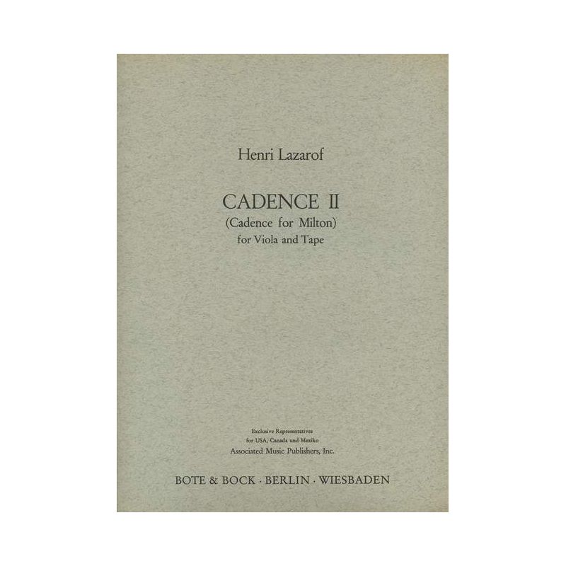Lazarof, Henri - Cadence II
