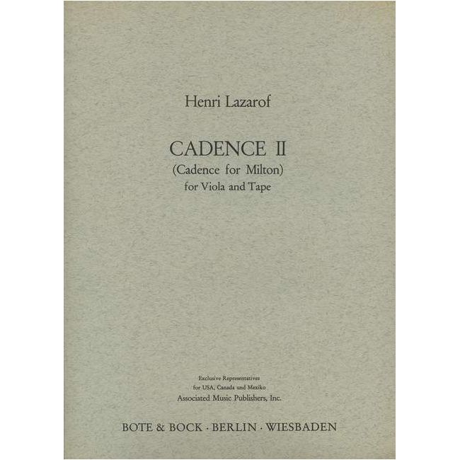 Lazarof, Henri - Cadence II