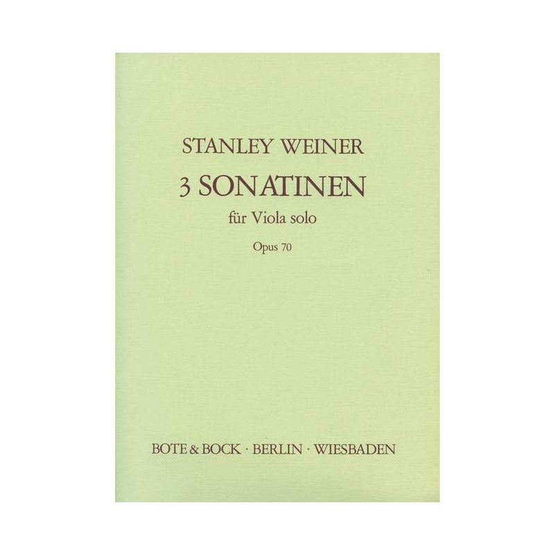 Weiner, Stanley - Three Sonatinas op. 70