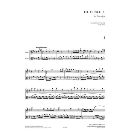 Devienne, François - Six Duo Concertants pour Flute et Alto