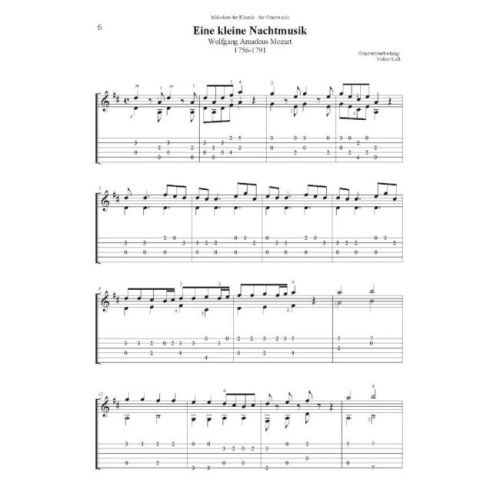 Melodien der Klassik für Gitarre solo
