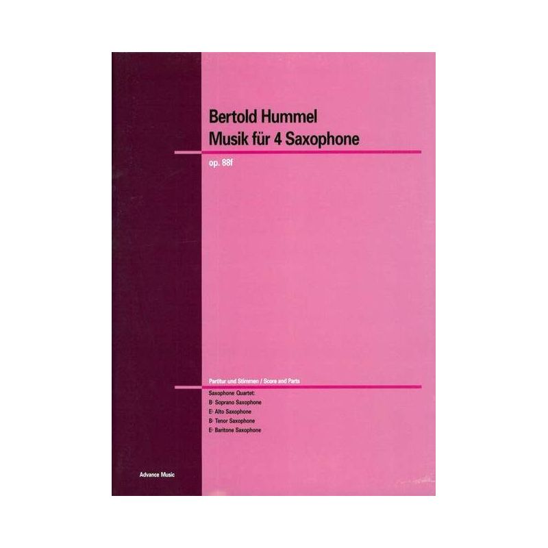 Hummel, Bertold - Musik für Saxophone op. 88f