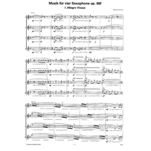 Hummel, Bertold - Musik für Saxophone op. 88f