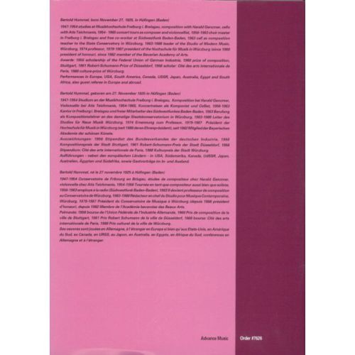 Hummel, Bertold - Musik für Saxophone op. 88f
