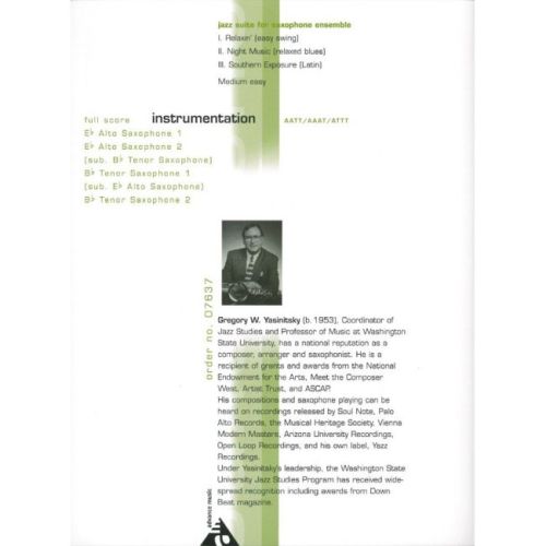 Yasinitsky, Greg - Jazz Suite for Saxophone Ensemble