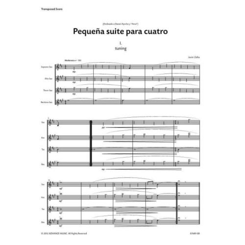 Zalba, Javier - Pequena Suite para Cuatro