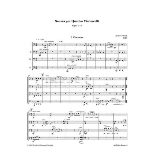 Sallinen, Aulis - Sonata Per Quattro Violoncelli