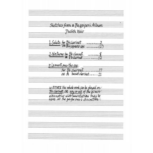 Weir, Judith - Sketches From A Bagpipers Album