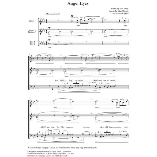Dennis, Matt - Angel Eyes (Novello Barbershop)