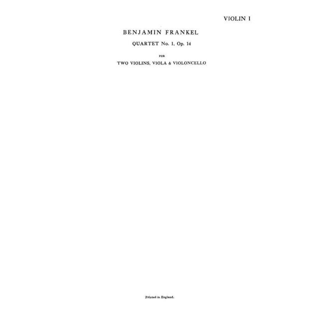 Frankel, Benjamin - String Quartet No.1 Op.14