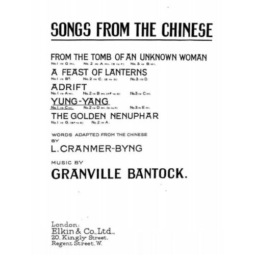 Bantock, Granville - Yung-yang for Medium Voice and Piano accompaniment