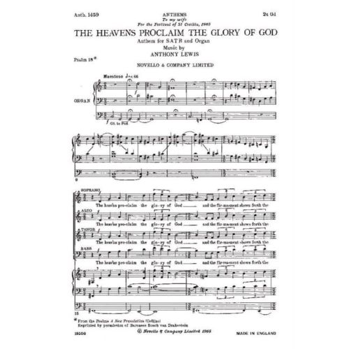 Lewis, Anthony - The heavens proclaim the glory of God