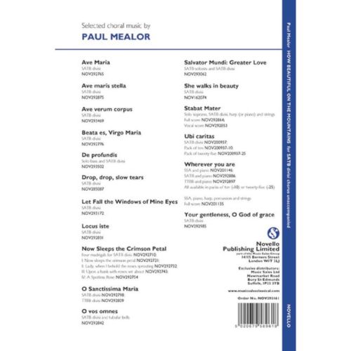 Mealor, Paul - How Beautiful On The Mountains