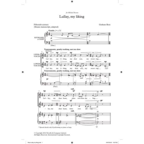 Ross, Graham - Lullay My Liking (Novello New Choral Series)