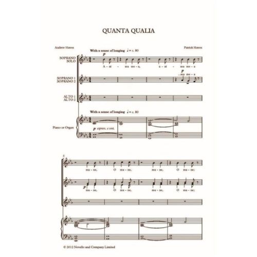 Hawes, Patrick - Quanta Qualia (Soprano/SSAA/Piano)