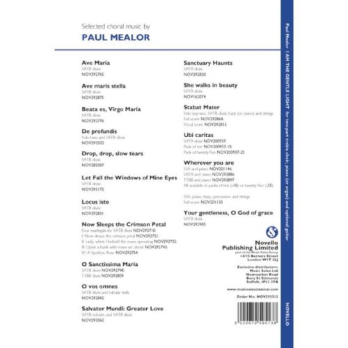 Mealor, Paul - I Am The Gentle Light