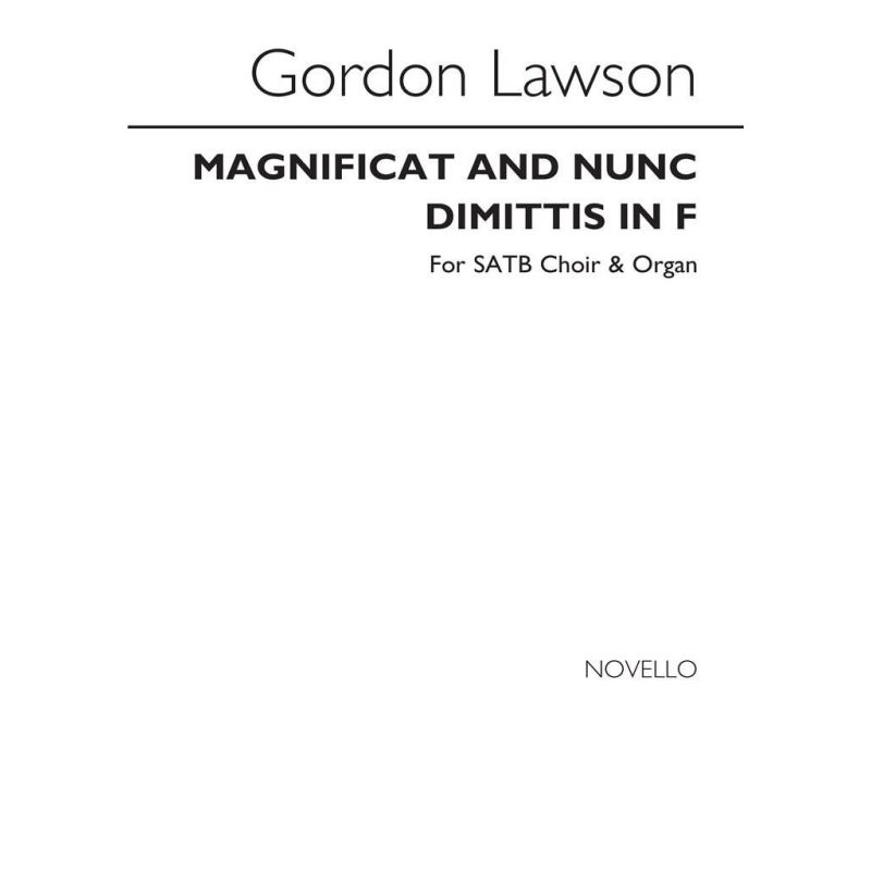 Lawson, Gordon - Magnificat And Nunc Dimittis In F