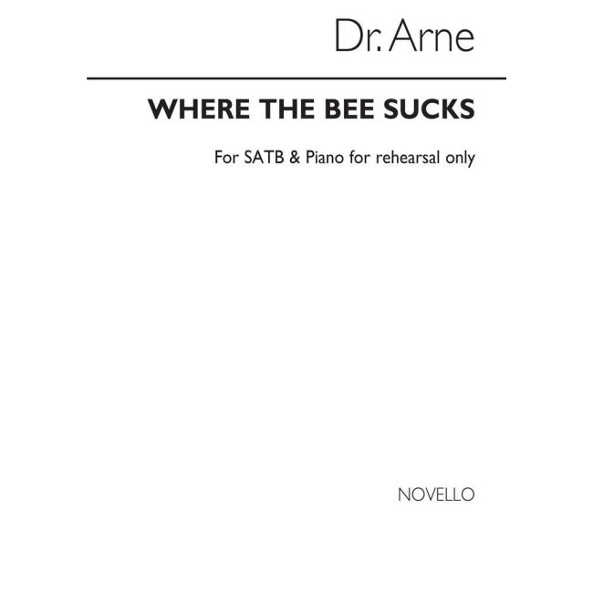 Arne, Thomas Augustine - Dr Where The Bee Sucks (For Rehearsal Only)