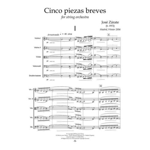 Zárate, José - Cinco Piezas Breves