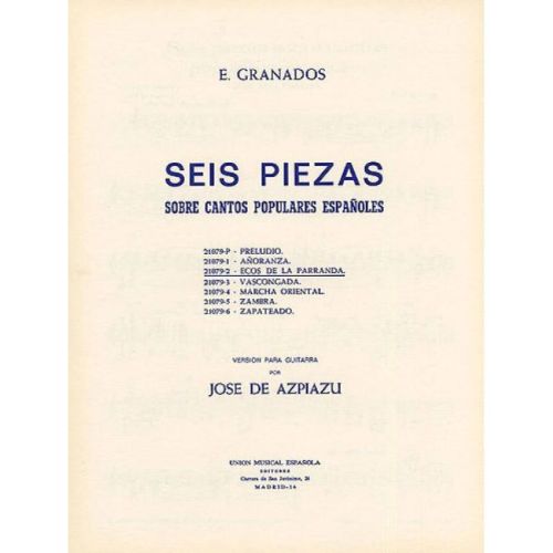 Ecos De La Parranda No.2 (azpiazu) Seis Piezas