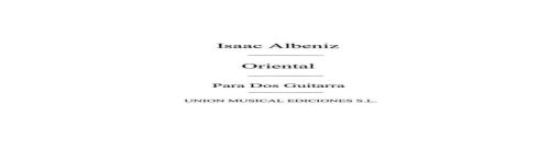 Albéniz, Isaac - Oriental
