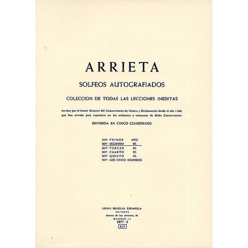 Arrieta, Pascual - Coleccion De Solfeo Ii