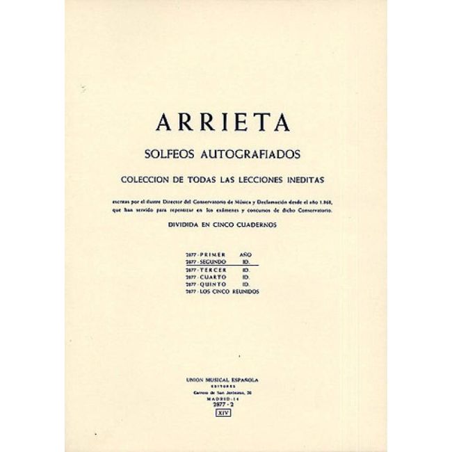 Arrieta, Pascual - Coleccion De Solfeo Ii