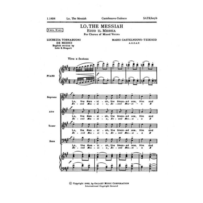 Castelnuovo-Tedesco, Mario - The Lo Messiah